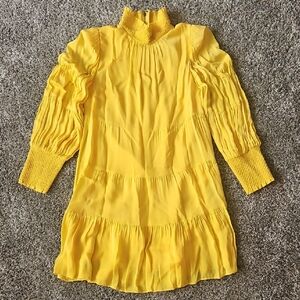 Alice + Olivia Vibrant Yellow Textured Top